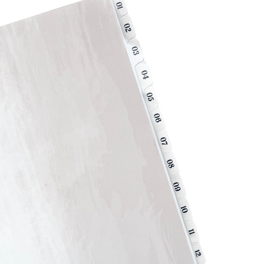 VBPlanner Monthly Dividers | Bold Numbers Black