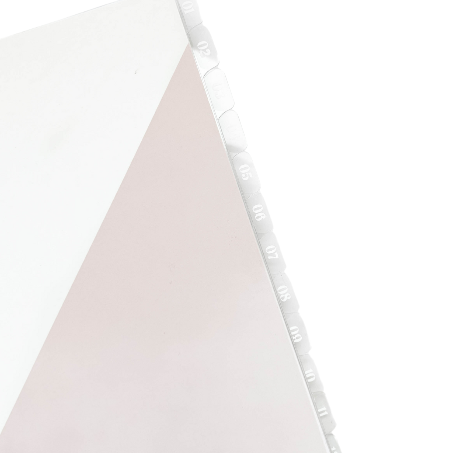 VBPlanner Monthly Dividers | Bold Numbers White