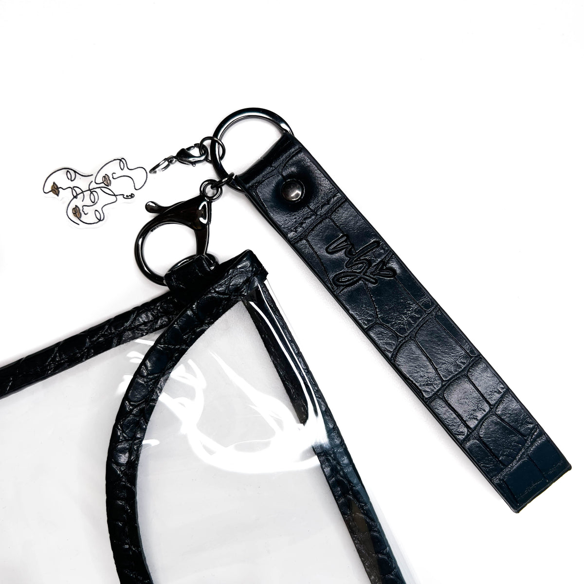 Keychain | Black Croco Acrylic Dangle Charm