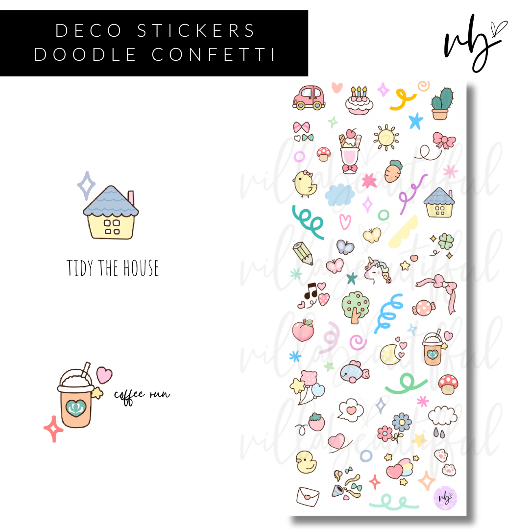 Sticker Sheet | D016 Doodle Confetti