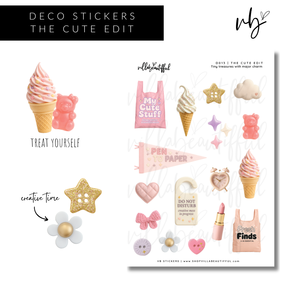Sticker Sheet | D013 The Cute Edit