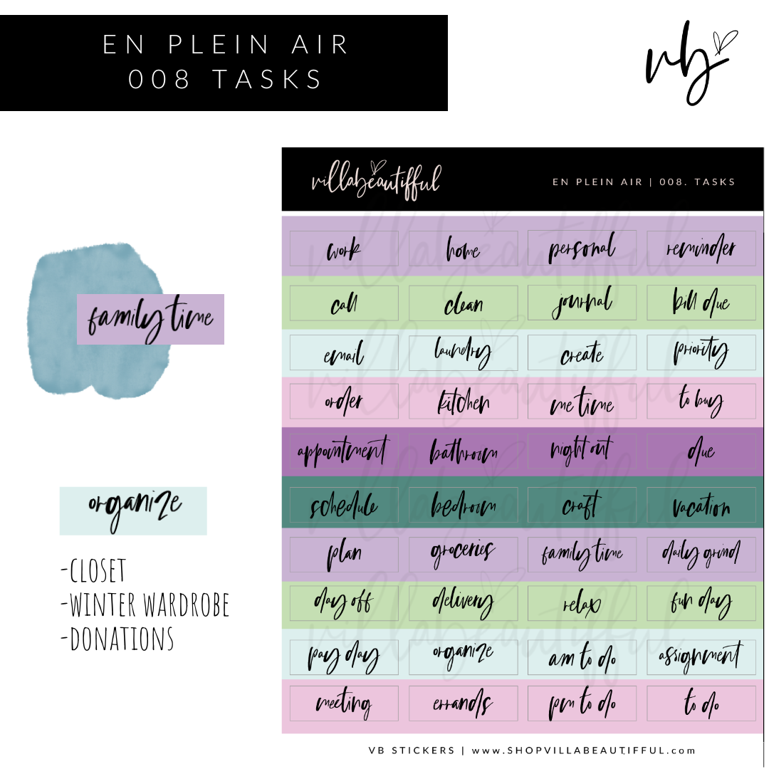 Sticker Sheet | En Plein Air 08 Tasks