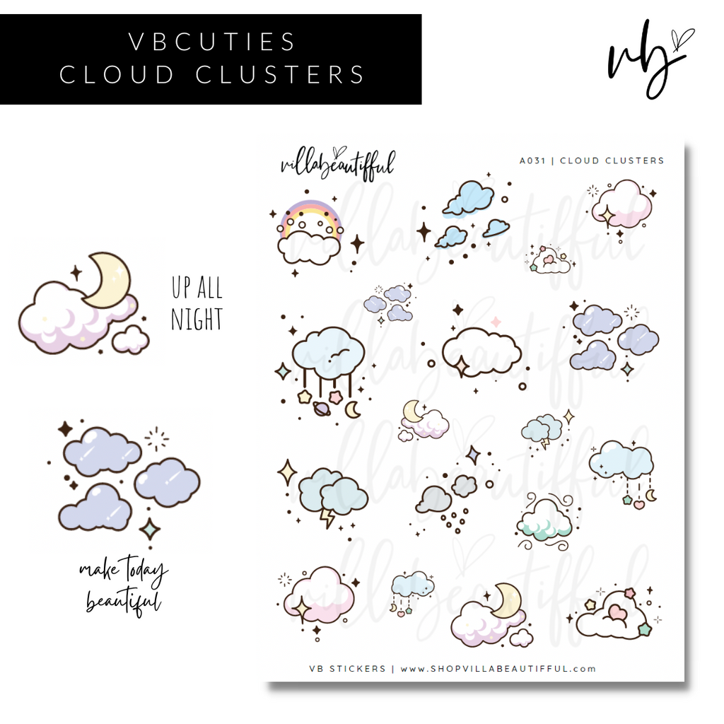 Sticker Sheet | A031 Cloud Clusters β villabeauTIFFul