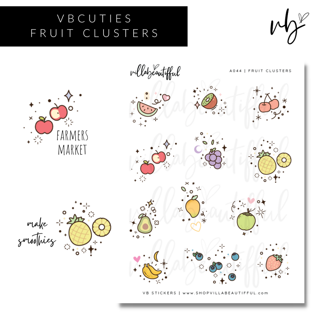 Sticker Sheet | A044 - Fruit Clusters β villabeauTIFFul
