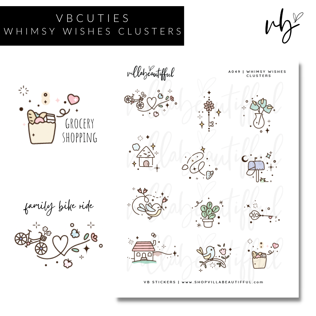 Sticker Sheet | A049 Whimsy Wishes Clusters