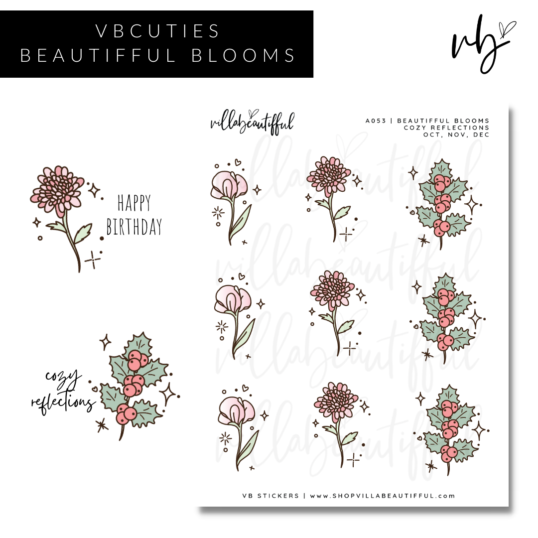 Sticker Sheet | A053 BeauTIFFul Blooms - Cozy Reflections