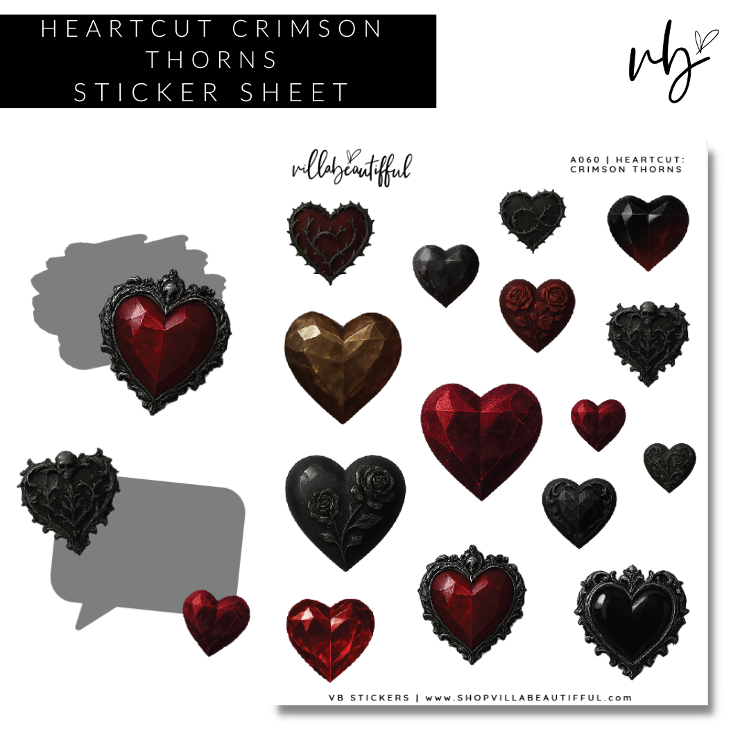 Sticker Sheet | A060 Heartcut: Crimson Thorns