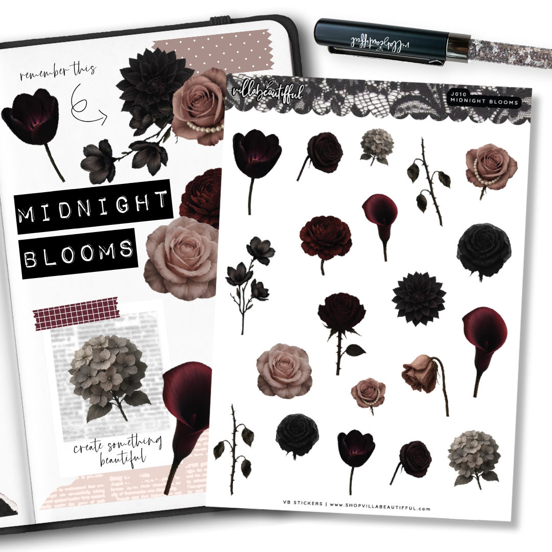 Sticker Sheet | J10 Midnight Blooms