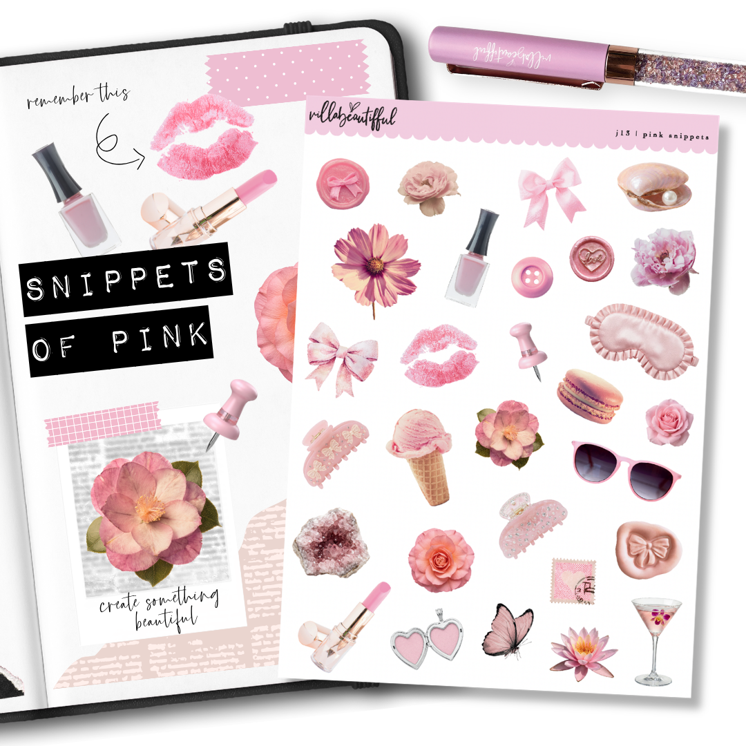 Sticker Sheet | J13 Snippets of Pink