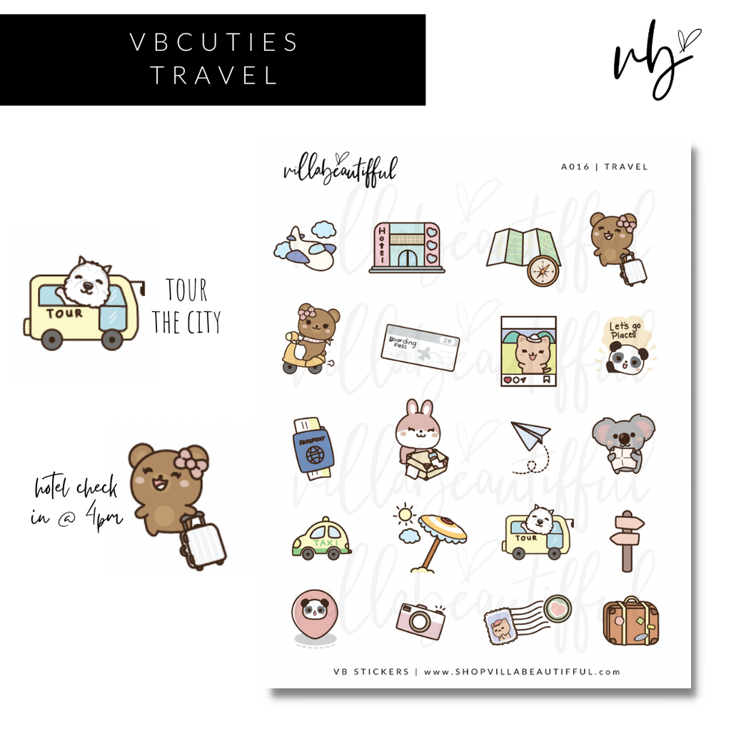 Sticker Sheet | A016 Travel – villabeauTIFFul