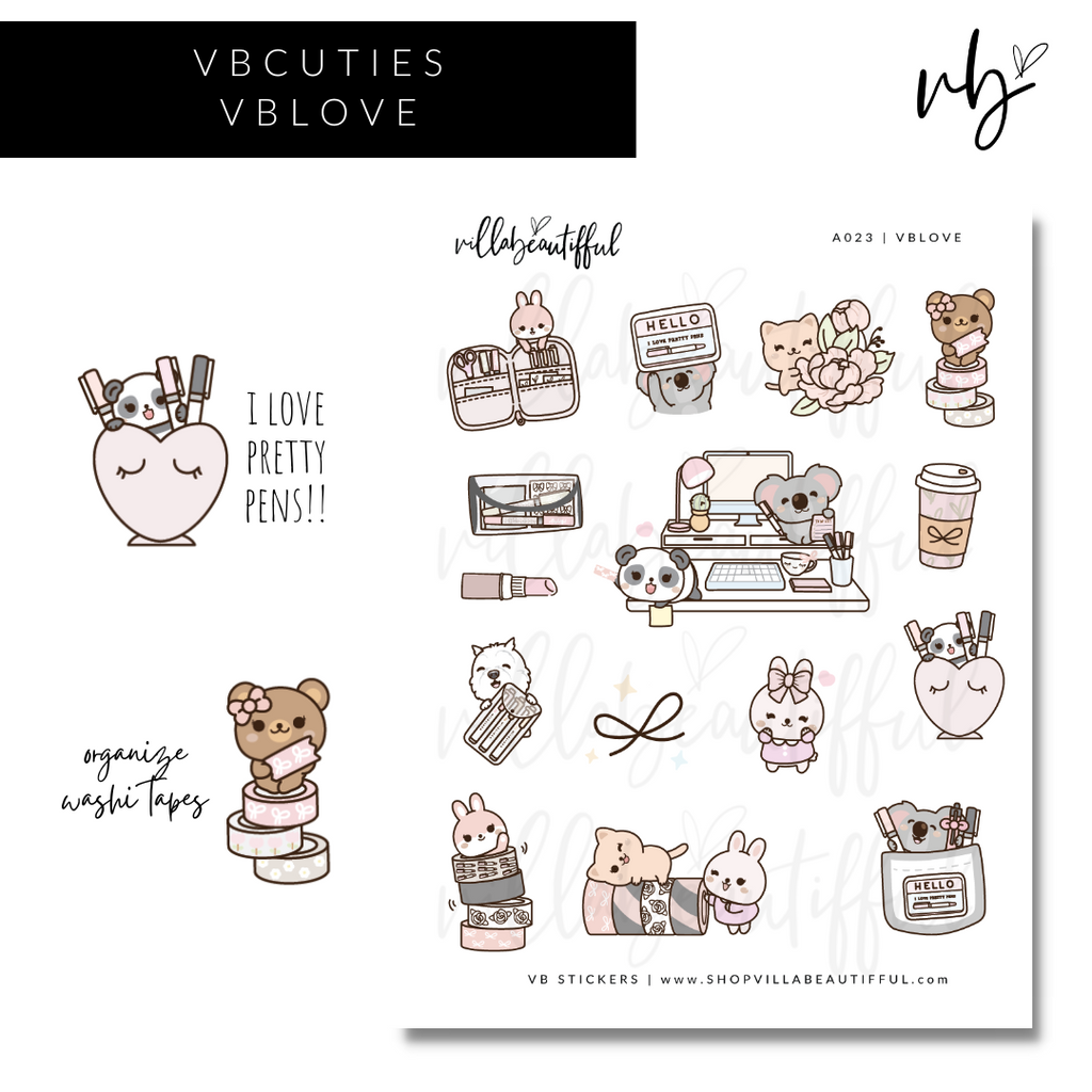 Sticker Sheet | A023 VBLove – villabeauTIFFul