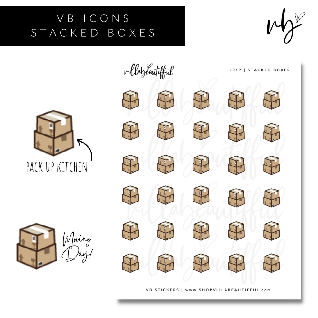 Sticker Sheet | I019 Stacked Boxes – villabeauTIFFul
