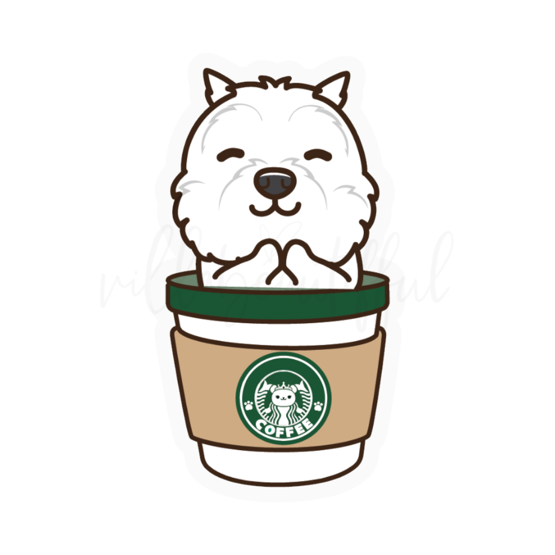 Sticker Vinyl | Luca Dog Coffee Cup