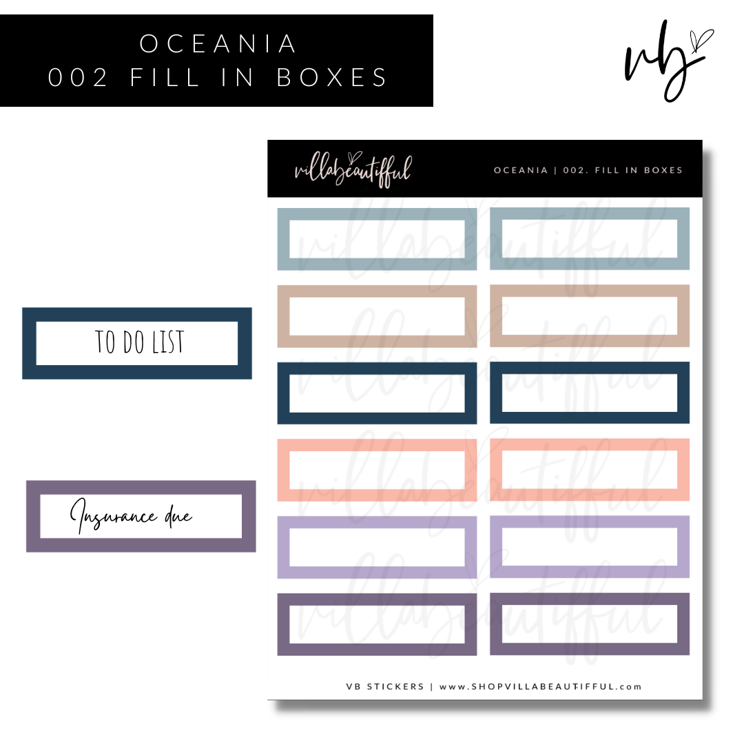 Sticker Sheet | Oceania 02 Fill In Boxes
