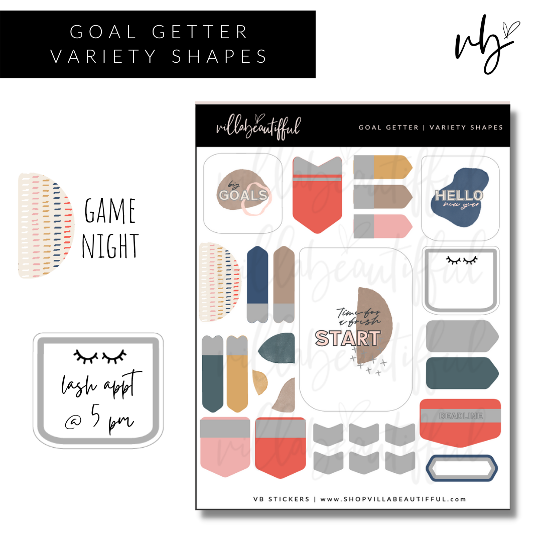 Sticker Sheet | Goal Getter 08 Variety Shapes