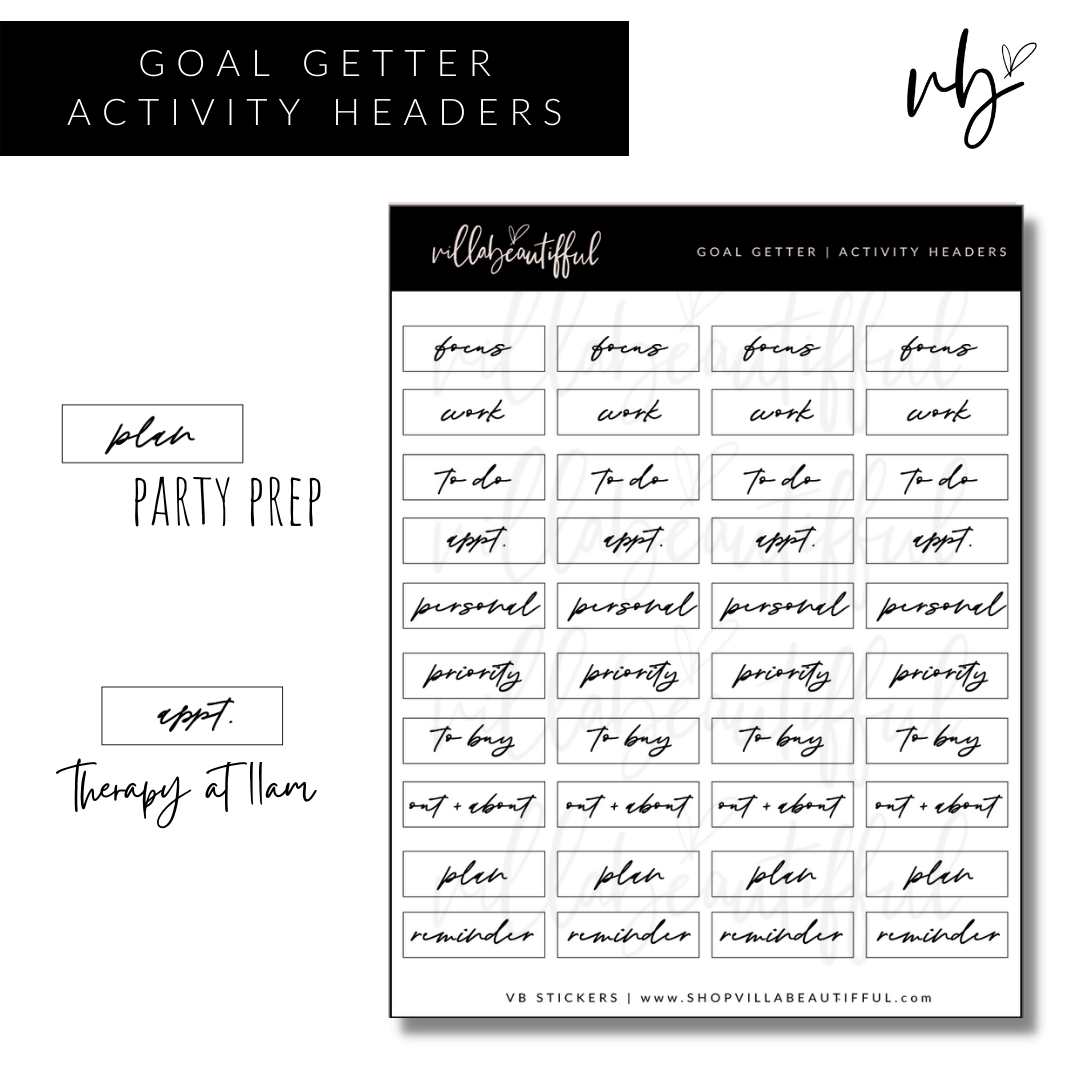 Sticker Sheet | Goal Getter 05 Activity Headers