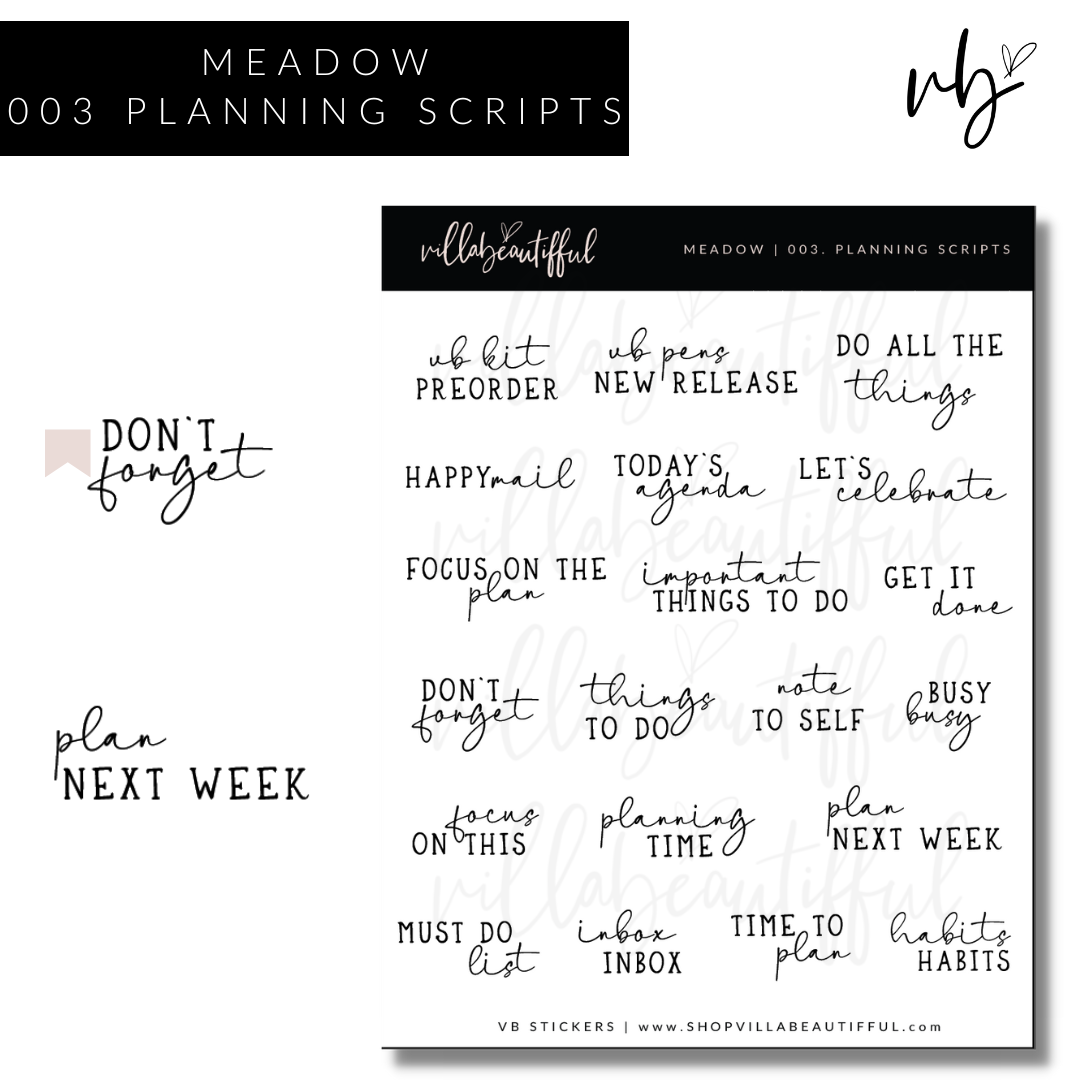 Sticker Sheet | Meadow 03 Planning Scripts