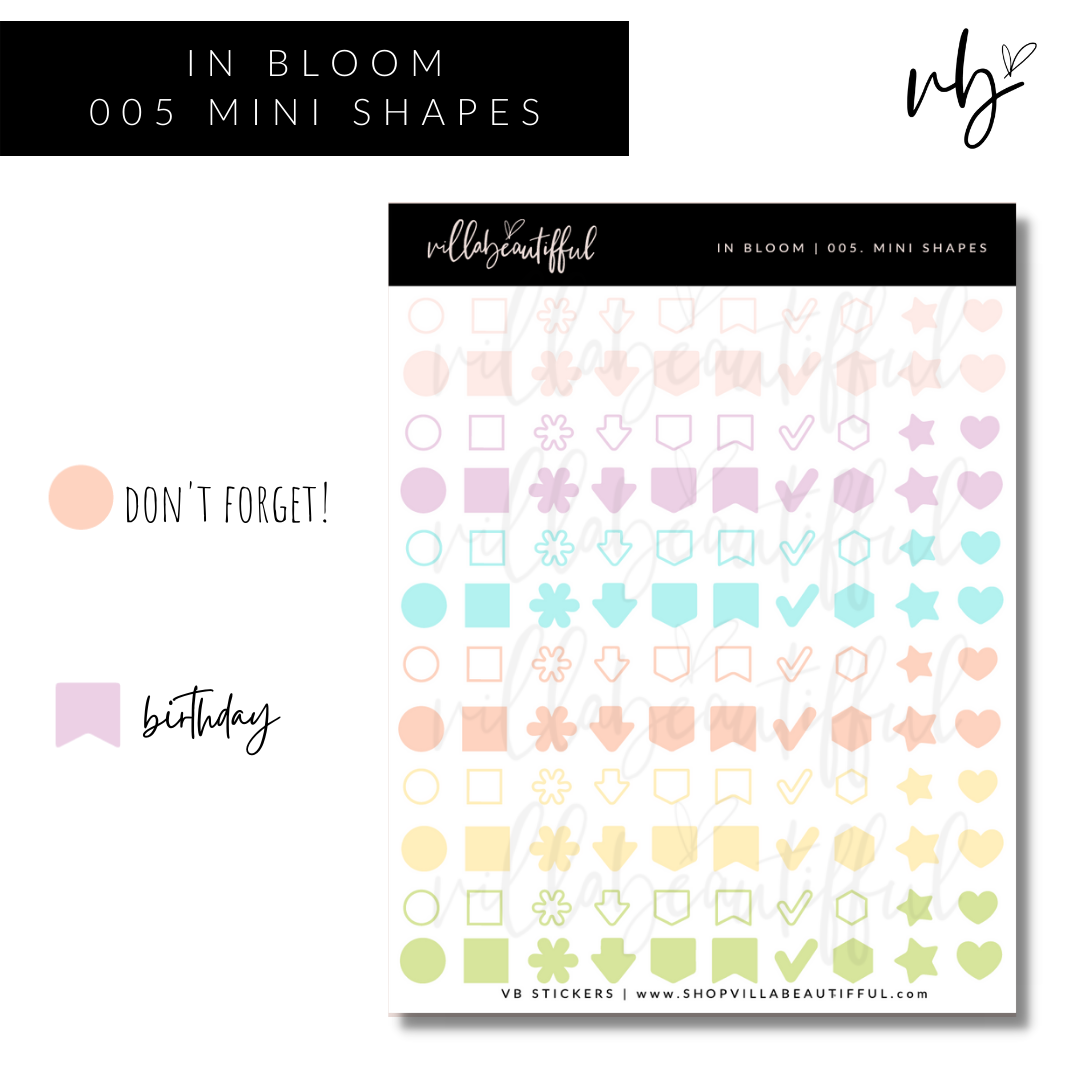 Sticker Sheet | In Bloom 05 Mini Shapes