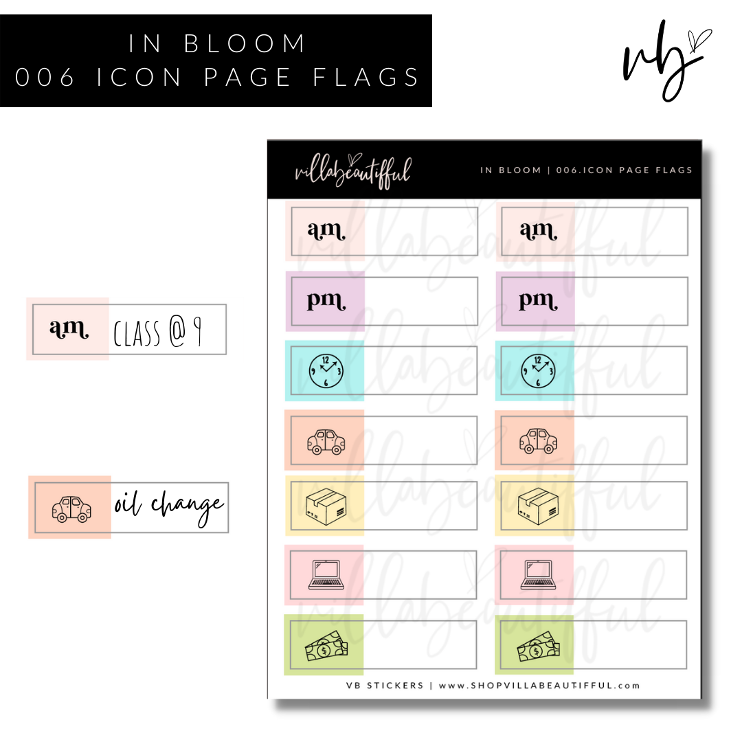 Sticker Sheet | In Bloom 06 Icon Page Flags
