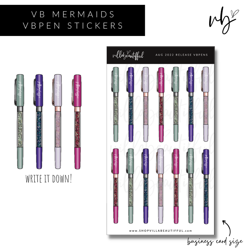 Sticker Sheet | VBPens VB Mermaids β villabeauTIFFul